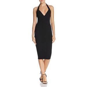 Nookie Medea black halter neck bodycon midi dress